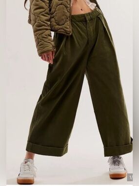 Free People After Love Roll Cuff Wide Leg Pants